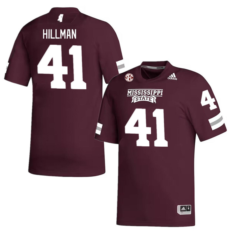 Men #41 Manuel Hillman Mississippi State Bulldogs College Football Jerseys Stitched Sale-Maroon